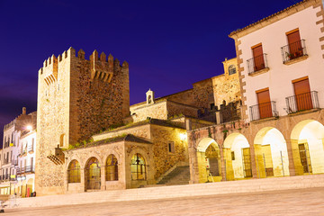 Caceres Plaza Mayor Extremadura of Spain