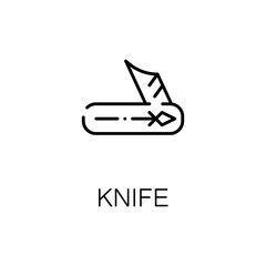 Knife flat icon or logo for web design.