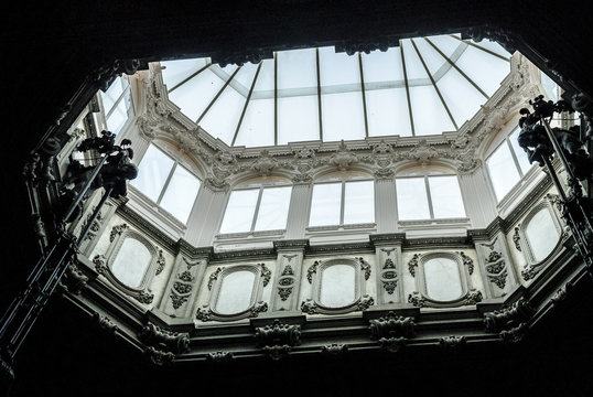 sight of the skylight of the historical palace of the stock market of the city of Oporto in Portugal