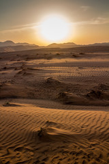 Obraz na płótnie Canvas Sunset over the Wahiba Sands desert, Oman.