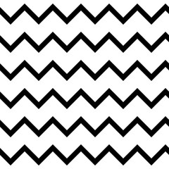 Zigzag chevron seamless pattern background in black and white. Retro vintage vector design.