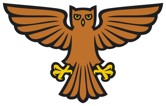 owl with wings spread