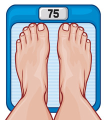 feet on the scale (diet program concept)