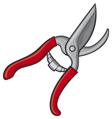 garden shears (red pruner)