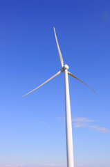 Huge windmil station with blue sky background
