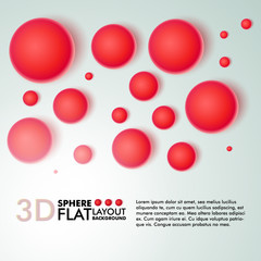 3d spheres flat layout background