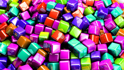 abstract colorful cubes background 