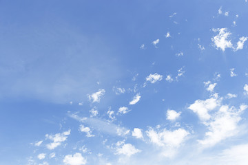 Fantastic soft white clouds against blue sky background