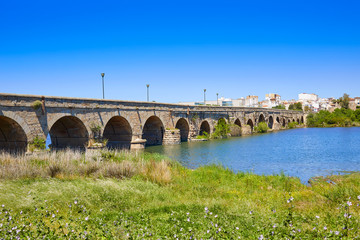 Fototapeta premium Merida in Spain entrance roman bridge