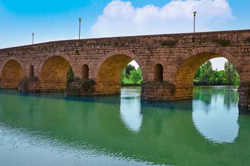 Fototapeta premium Merida in Spain roman bridge over Guadiana