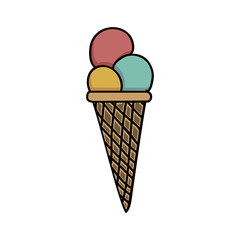 ice cream cone icon image vector illustration design 