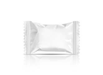 blank packaging candy palstic sachet isolated on white backgroun