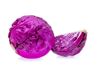 Fototapeta premium Purple cabbage on white background