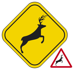 Deer traffic warning 