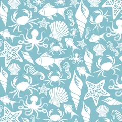 Cercles muraux Vie marine sea life seamless pattern (ocean animals background)
