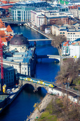 Aerial bird eye view of the city of Berlin Germany.  Berlin skyl