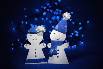 Love blue hearts puppets