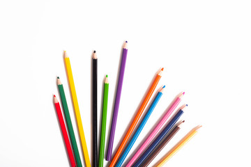 Fototapeta premium color pencils isolated on white background.