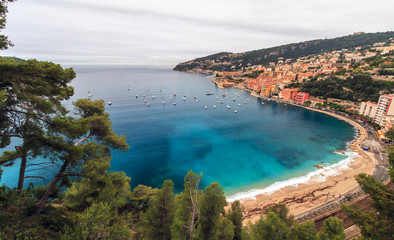 Naklejka premium Villefranche-sur-Mer, Provence-Alpes, Alpes-Maritimes, Nice District, Canton Beausoleil, Azure Coast, France