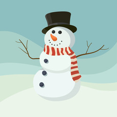 Snowman vector icon flat helper. Snowman icon face smile isolated. Snowman icon flat style. Snowman vector design. Snowman icon isolated. Snowman Santa Christmas helper Snowman icon