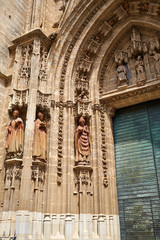 Seville cathedral facade in Sevilla Spain