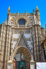 Seville cathedral Saint Christopher door Spain