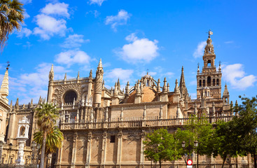 Fototapeta na wymiar Seville cathedral Giralda tower of Sevilla Spain