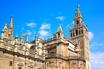 Fototapeta premium Seville cathedral Giralda tower of Sevilla Spain
