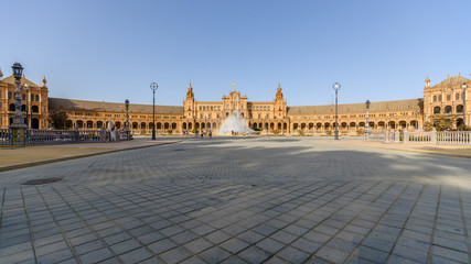 Fototapeta na wymiar Spanish Square in Sevilla, The Plaza de Espana, Spain