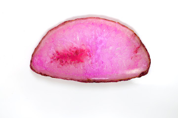 pink agate isolated on white background 2