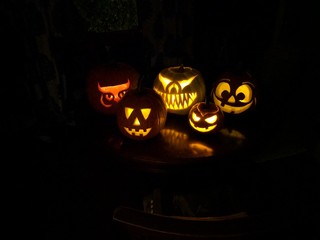 Jack-O'-Lanterns at Night