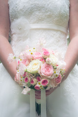 Wonderful luxury wedding bouquet of different flowers