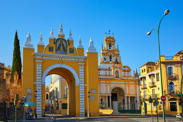 Seville Puerta de la Macarena and Basilica - obrazy, fototapety, plakaty