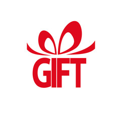 Vector creative box for gift with text of word