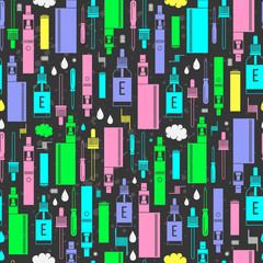 Vector seamless pattern for vape shop, electronic cigarette store