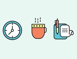 Set of web icons flat design for business, finance and communication. Vector illustration.