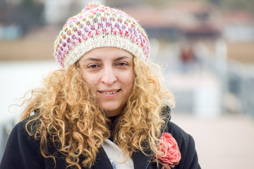 Beautiful Happy Smiling Blonde Young Woman In Winter Vacation