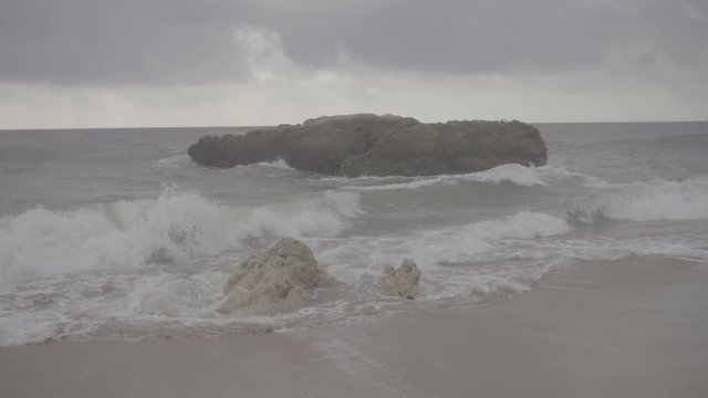 Atlantic coast. Video recorded on a Sony camera with a frequency of 250 frames per second (S-Log2). S-Log2 is a gamma curve that keeps the image flat for grading.