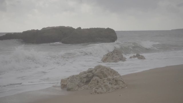Atlantic coast. Video recorded on a Sony camera with a frequency of 250 frames per second (S-Log2). S-Log2 is a gamma curve that keeps the image flat for grading.