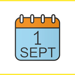September 1st calendar color icon