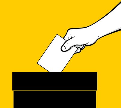 Hand dropping vote in ballot