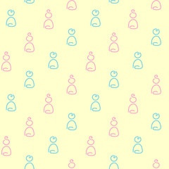 Girl and boy baby seamless pattern