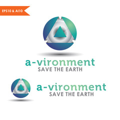3D Sphere Logo Letter A