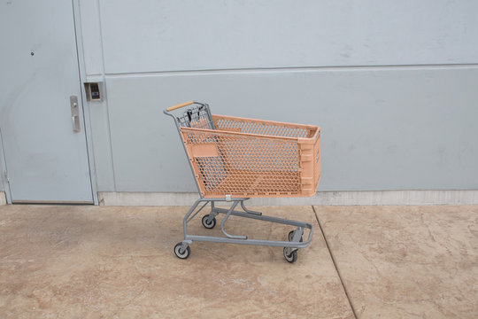 Shopping Cart With Orange Basket