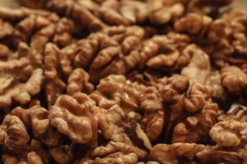 peeled walnuts background, walnut photo, peeled walnuts, raw walnuts