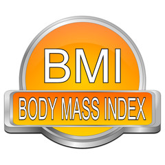 BMI - Body Mass Index Button - 3D illustration