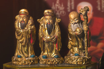 HOK LOK SIEW or FU LU SHOU three gods of chinese people.