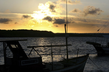 Fototapeta na wymiar sunset in amazon river