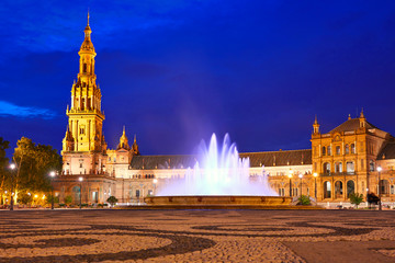 Seville Plaza de Espana sunset Andalusian Sevilla