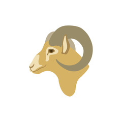 Fototapeta premium sheep ram head vector illustration style Flat